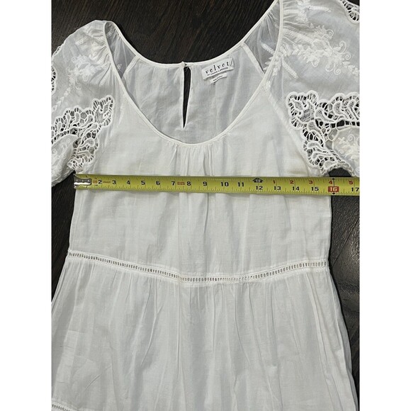 Velvet by Graham & Spencer Dress Women’s Small Carol Eyelet Embroidered Voille - Picture 8 of 9